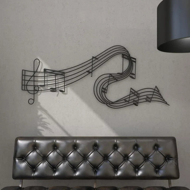 Eclectic Musical Staff Iron Wall Décor
