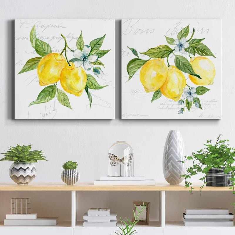 Lemon Squeeze I - 2 Piece Wrapped Canvas PrintLemon Squeeze I - 2 Piece Wrapped Canvas Print