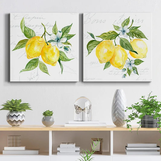 Lemon Squeeze I - 2 Piece Wrapped Canvas PrintLemon Squeeze I - 2 Piece Wrapped Canvas Print